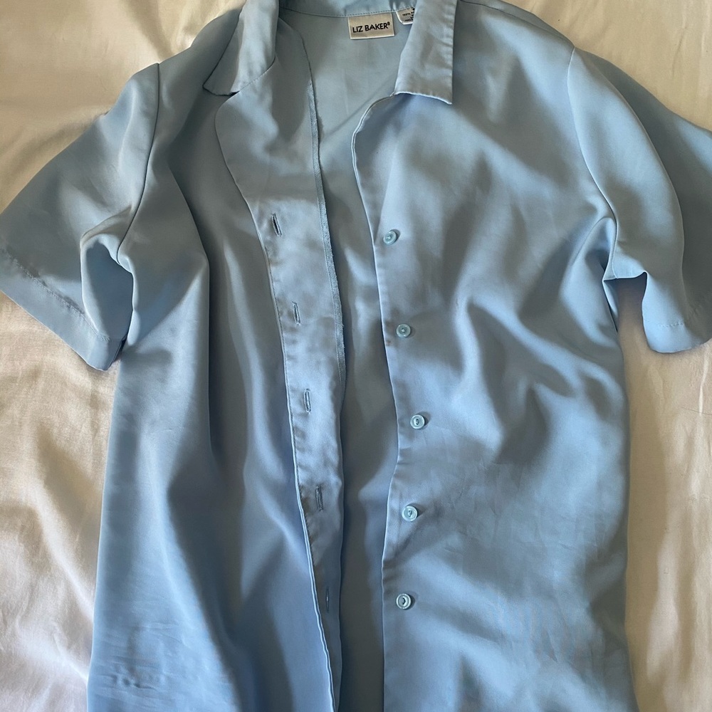 baby blue button up